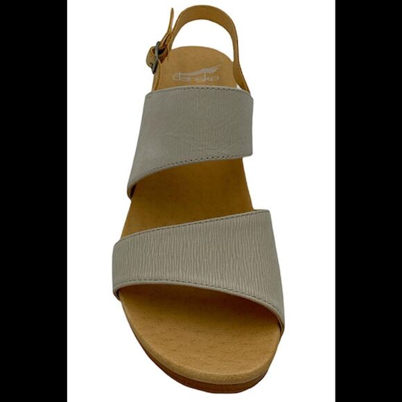 Dansko Leather Wedge Sandals Tamia Ivory - Medium - Picture 3 of 5